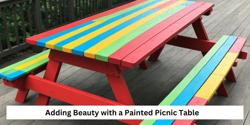 Adding beauty with a Painted Picnic Table 