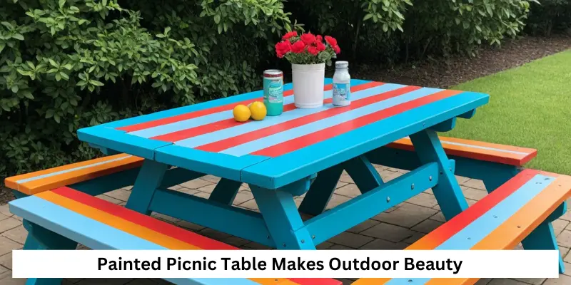 Painted Picnic Table makes outdoor beauty