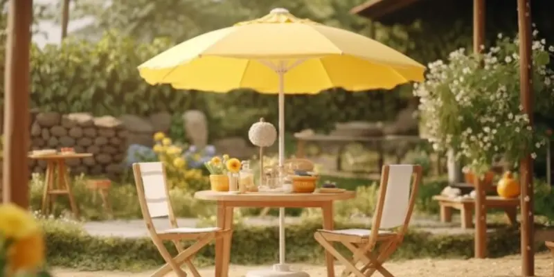  Playground  Picnic Table with Umbrellas 